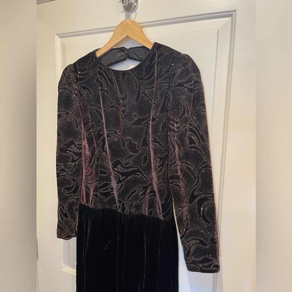 Vintage Xmas/NYE Patty O’Neil Sparkly Long Sleeve Dress Size 4
